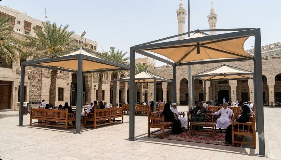 مظلات جلسات خارجية في مكة